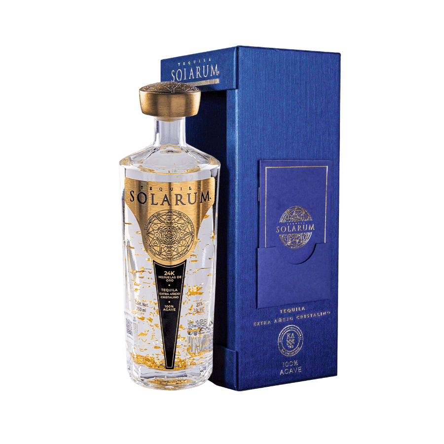 Solarum Extra Anejo Cristalino Tequila Gold Flakes